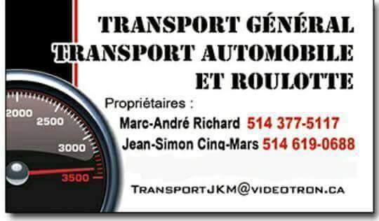 Transport général (roulotte. flat bed. auto. camion. machine. vehicule)